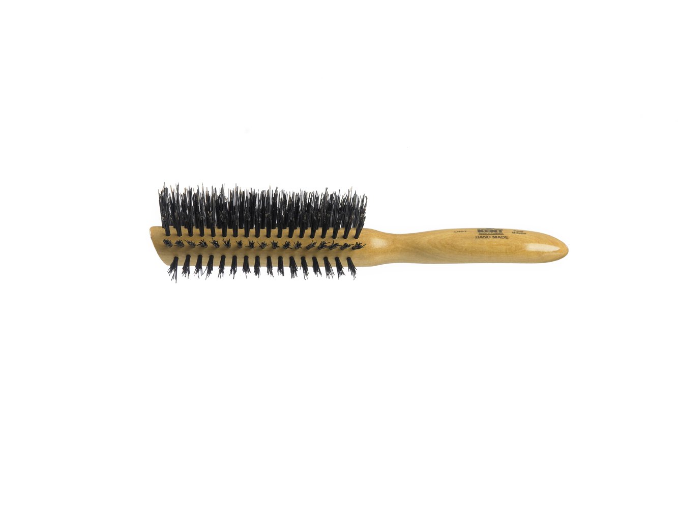 Kent Handmade Half Radial Satin Wood Bristle Brush - Premium Wooden Hair Brush for Smoothing & Detangling - Perfect for Daily Hair Care & Styling at Home or Salon