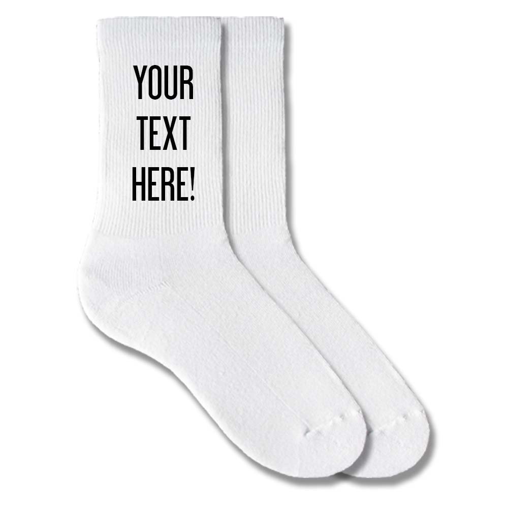 Custom Printed Personalized Socks for Men & Women - Add Your Name, Text or Design - Comfortable Crew Socks for Gifts, Sports & Everyday Wear