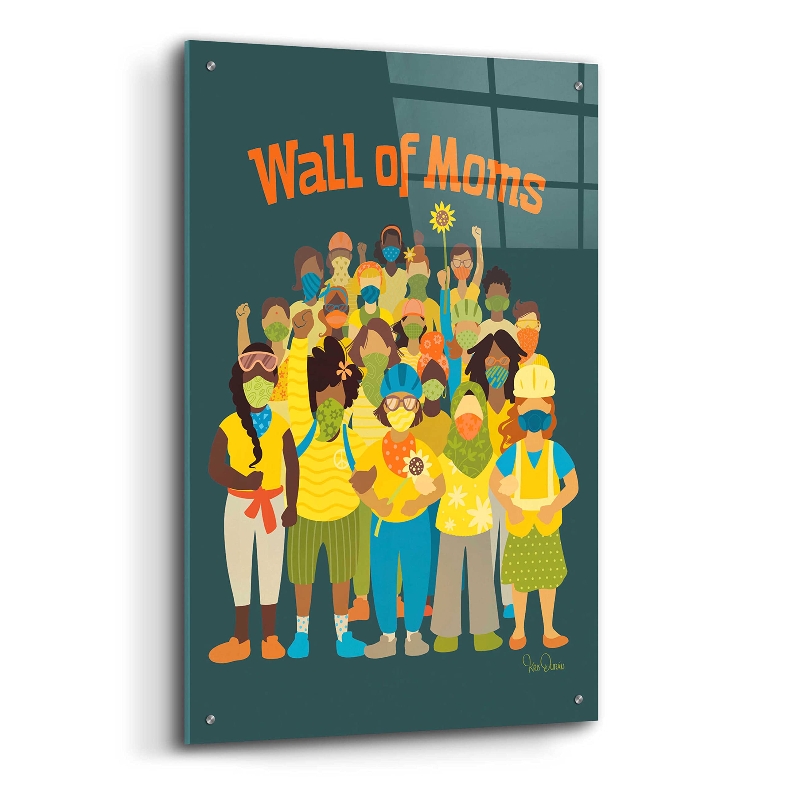 Epic 'Wall of Moms' Acrylic Glass Wall Art by Kris Duran - 24x36 Inch Modern Home Decor for Living Room, Bedroom & Office