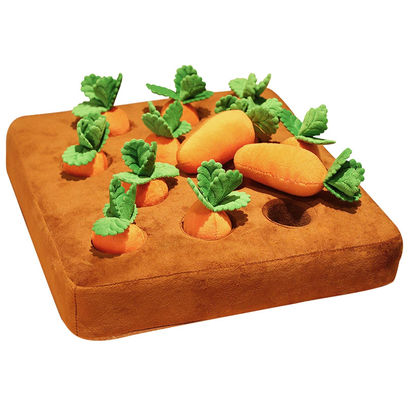 Organic Carrot Plush Dog Toy - Snuffle Mat & Chew Toy for Dogs & Cats | Interactive IQ Training, Nose Work & Foraging Skills | Durable Vegetable-Shaped Puzzle Toy for Mental Stimulation & Playtime Fun (Perfect for Indoor Play, Training Sessions & Anxiety Relief)