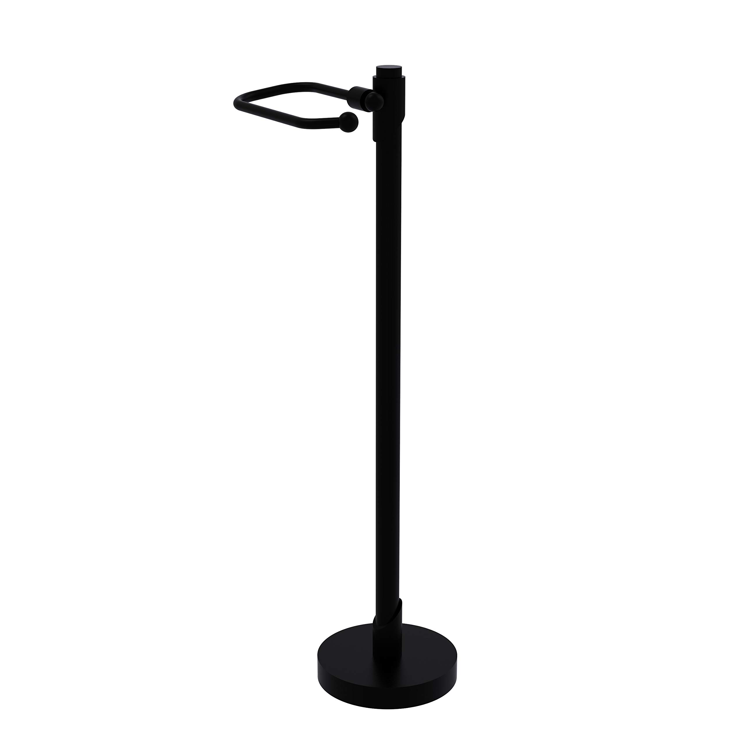 Allied Brass TR-27-BKM Matte Black Toilet Paper Holder - Tribecca Collection Free Standing Bathroom Tissue Stand for Modern Homes & Luxury Hotels