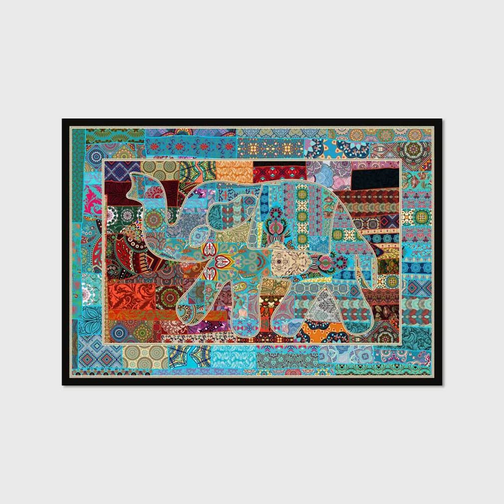 Vintage Boho Area Rugs - Persian Carpet for Living Room, Bedroom, Kitchen Runner & Bathroom Mat - Bohemian Abstract Modern Distressed Design - Home Décor (35.5
