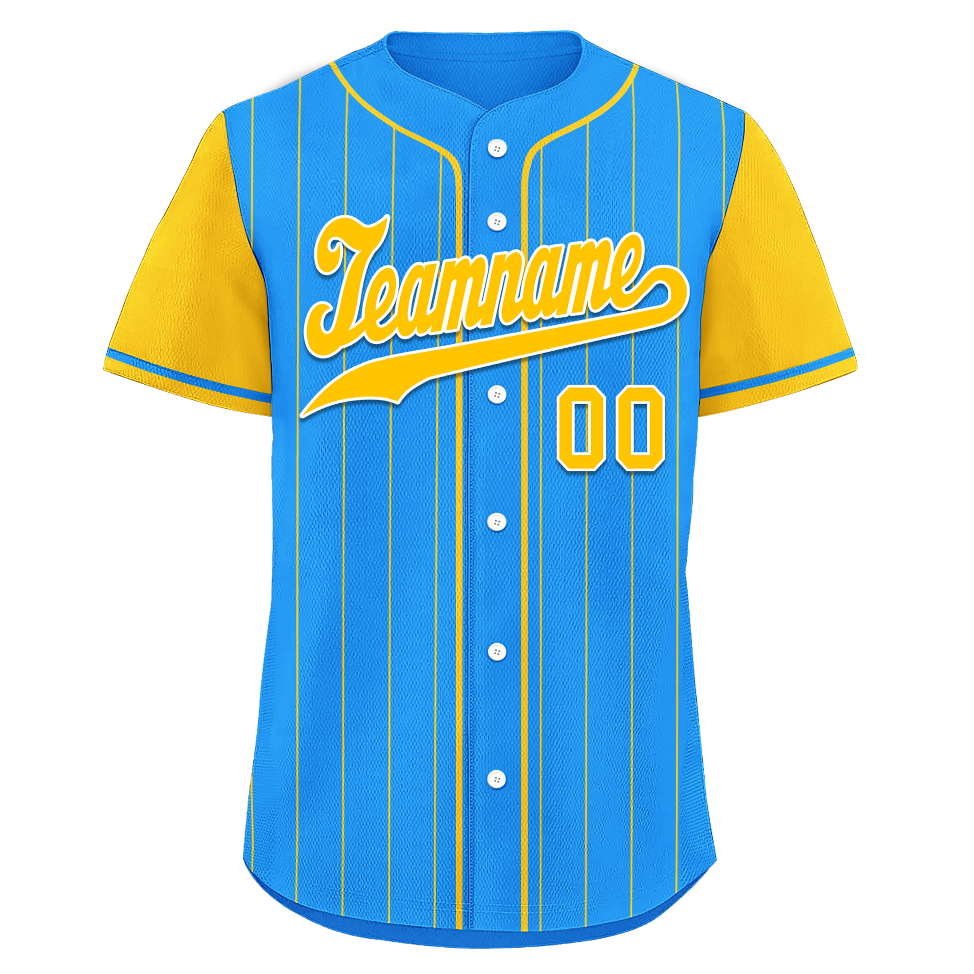 Custom Blue & Yellow Stripe Personalized Baseball Jersey - Authentic Fashion Sportswear BSBJ01 D017212 for Team Uniforms, Fan Gear & Casual Wear
