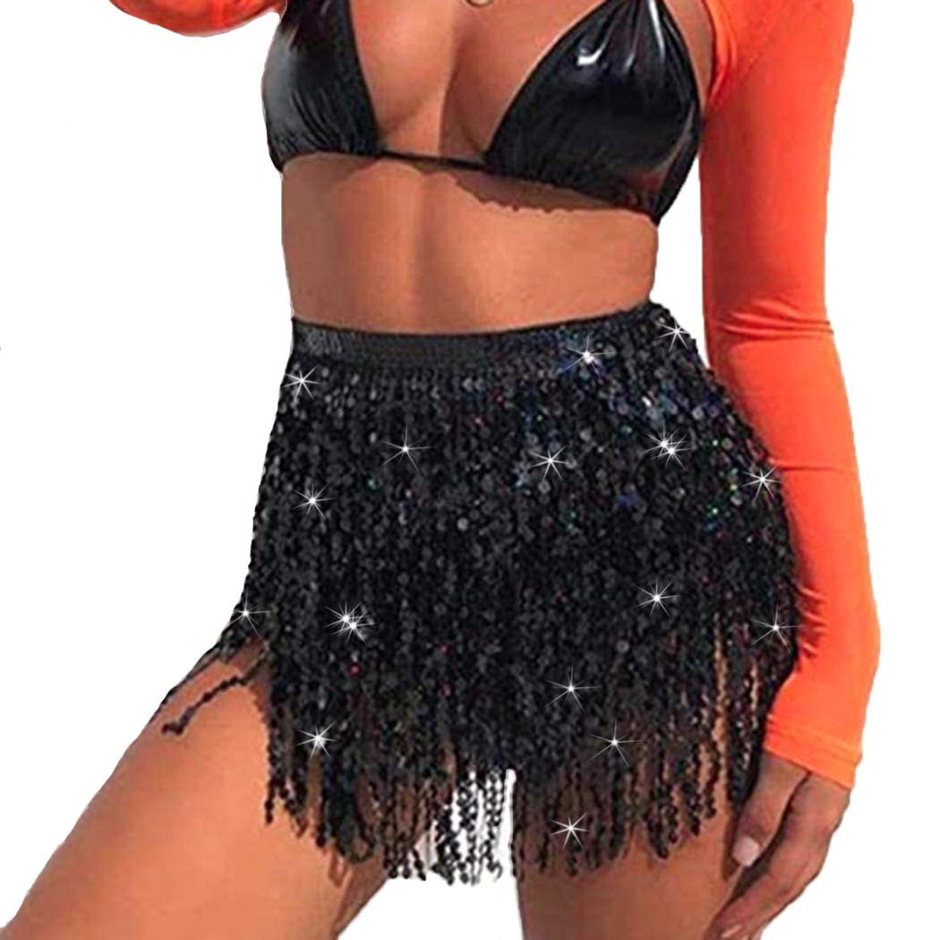 Zoestar Boho Sequin Tassel Hip Scarf - Multilayer Belly Dance Belt for Women & Girls - Perfect for Dance Performances, Costume Parties & Yoga Classes
