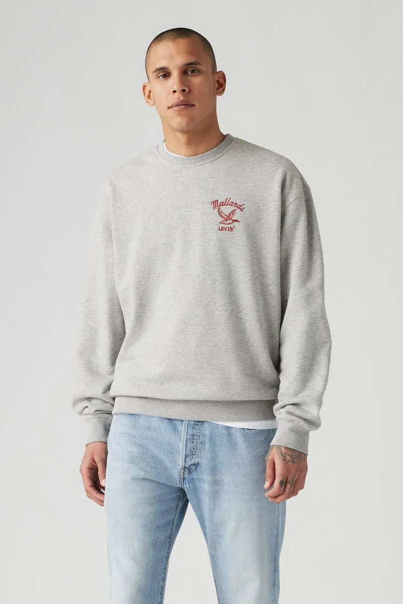 Levi's Men's Relaxed Fit Graphic Crewneck Sweatshirt - Small Levis Bird Design | Casual Streetwear for Everyday Comfort & Style