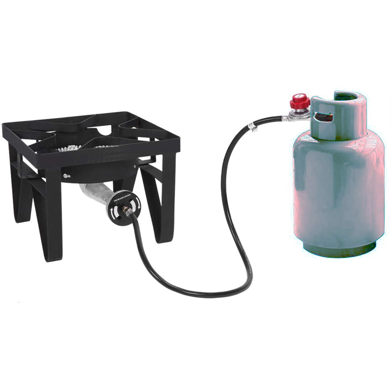 MCAMPAS 0-20 PSI Adjustable Propane Regulator with 4FT Hose - Brass Orifice 1/8