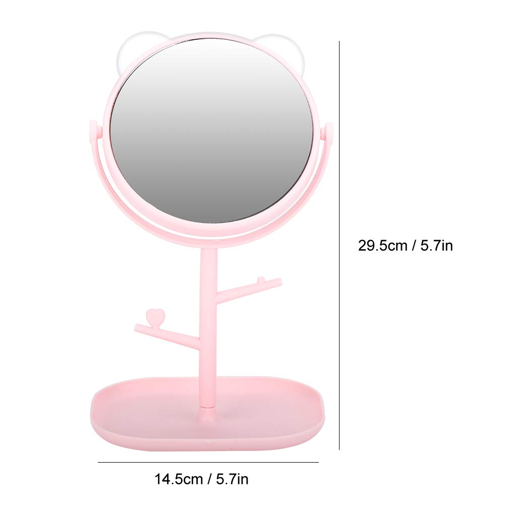 Cute Mickey Ear White Cosmetic Mirror - HD Fashionable Makeup Mirror for Women & Girls | Perfect for Home Vanity, Travel, and Gift Giving