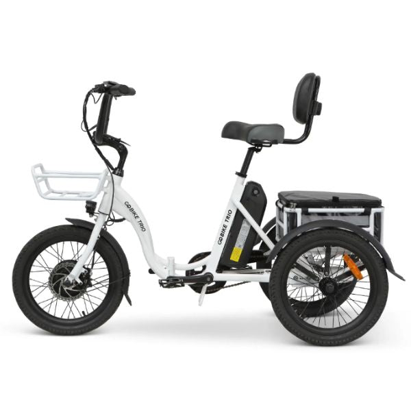 Go Bike TRIO Crossover Lightweight Foldable Electric Tricycle for Adults - 250W Motor, 20MPH, 30-50 Mile Range - Perfect for Commuting, Urban Travel & Senior Mobility