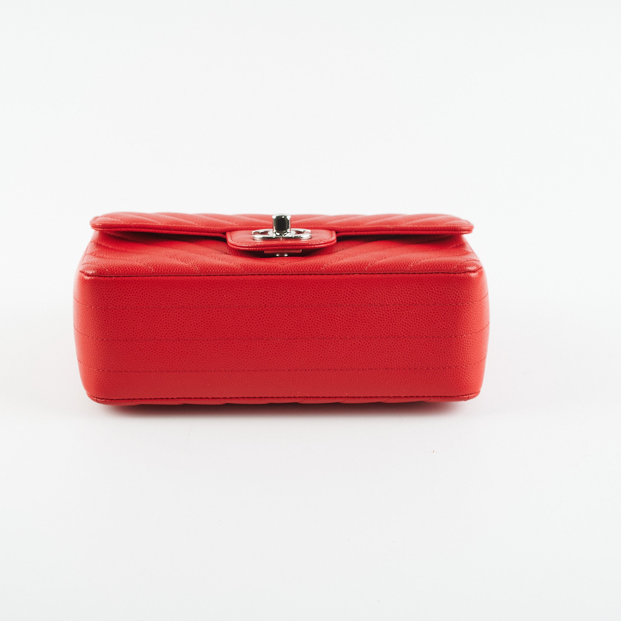 Chanel Mini Rectangular Flap Bag in Caviar Leather - Classic Red Luxury Crossbody Purse for Women | Perfect for Evening Parties, Date Nights & Special Occasions