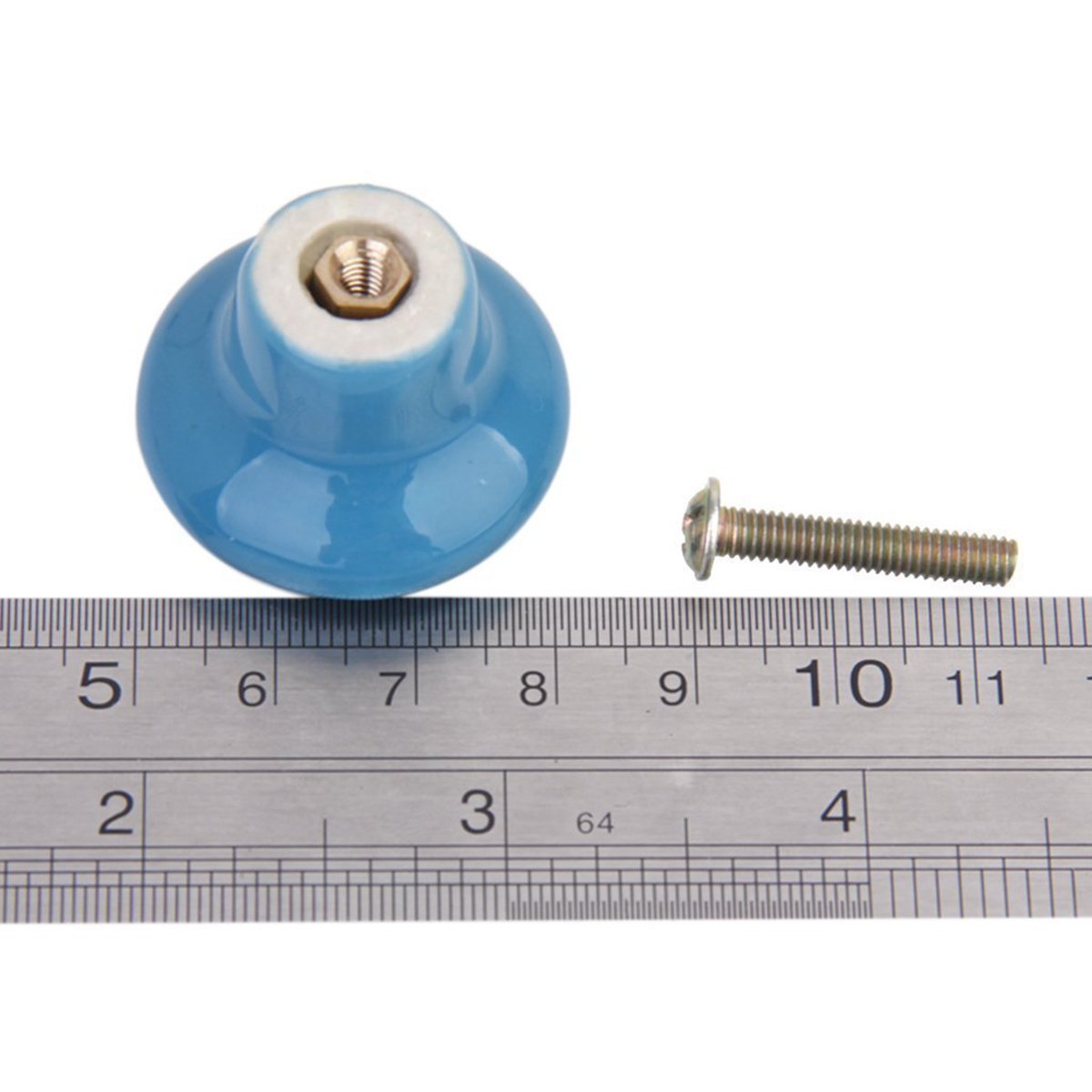VORCOOL 5-Pack Blue Ceramic Cabinet Knobs - Durable Round Drawer Pull Handles for Kitchen Cupboards & Cabinets | Perfect for Home Renovation & Furniture Upgrades