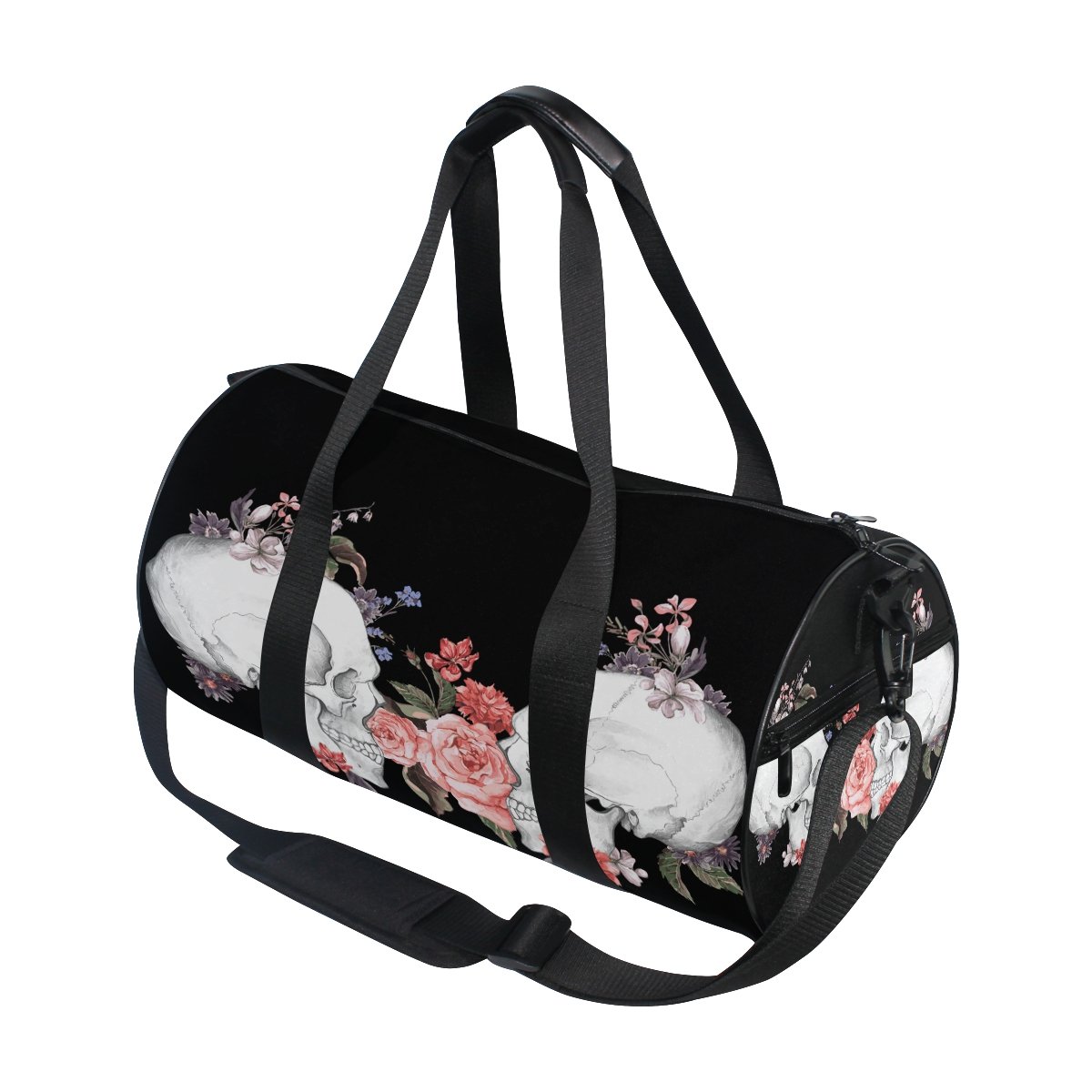 Rose Sugar Skull Day of the Dead Travel Duffel Bag - Gym & Sports Luggage for Men & Women - Perfect for Workouts, Travel & Festival Events