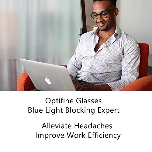 Blue Light Blocking Glasses for Women & Men - Anti Eyestrain Computer Reading Glasses with Retro Round Frame - Perfect for Office Work, Gaming & Screen Time