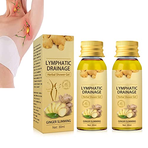 OVAI Lymphatic Drainage Ginger Shower Gel - Herbal Body Wash with Ginger for Detox & Relaxation - Perfect for Post-Workout Recovery & Spa-Like Self-Care Moments (Pack of 2)