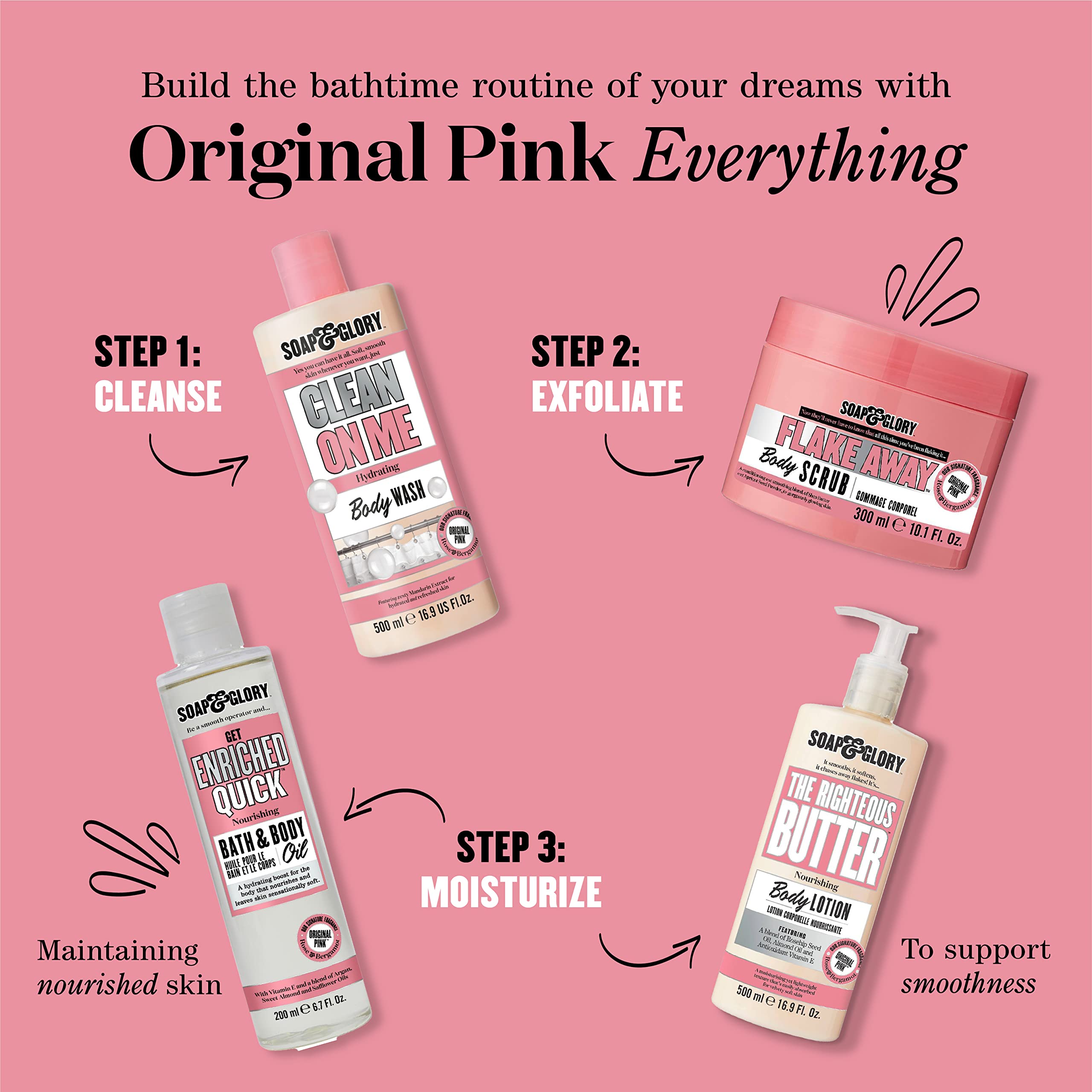 Soap & Glory The Righteous Body Butter - Hydrating Vegan Moisturizer for Dry Skin with Shea Butter, Vitamin E & Rosehip Oil | Rich Cream for Women & Men | 300ml | Perfect for Daily Hydration & Post-Shower Care