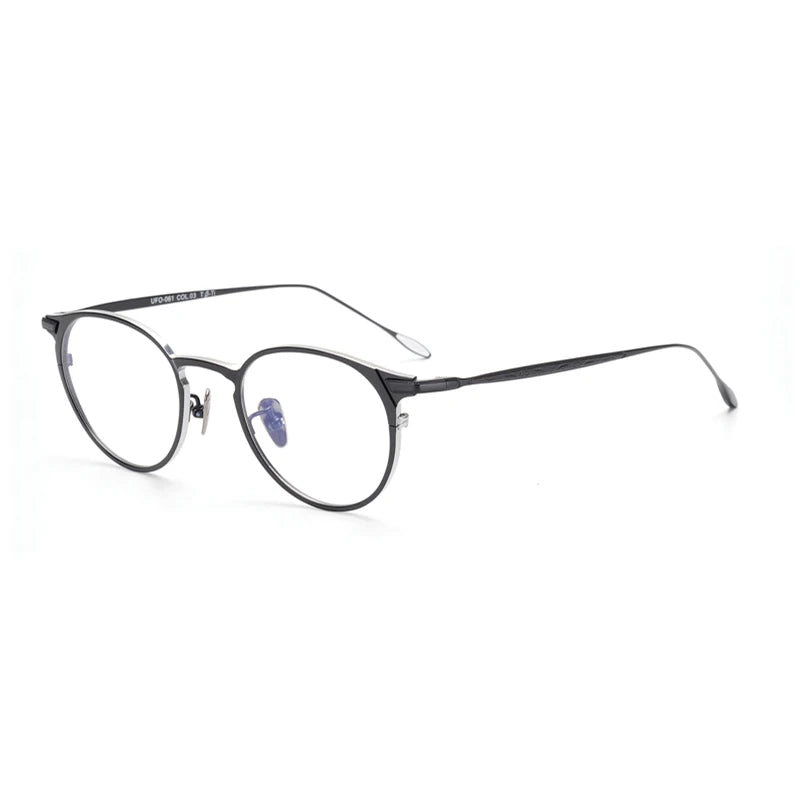 Aimee Unisex Full Rim Round Titanium Eyeglasses 21061 - Lightweight & Durable Frame for Men & Women - Perfect for Reading, Work & Everyday Use