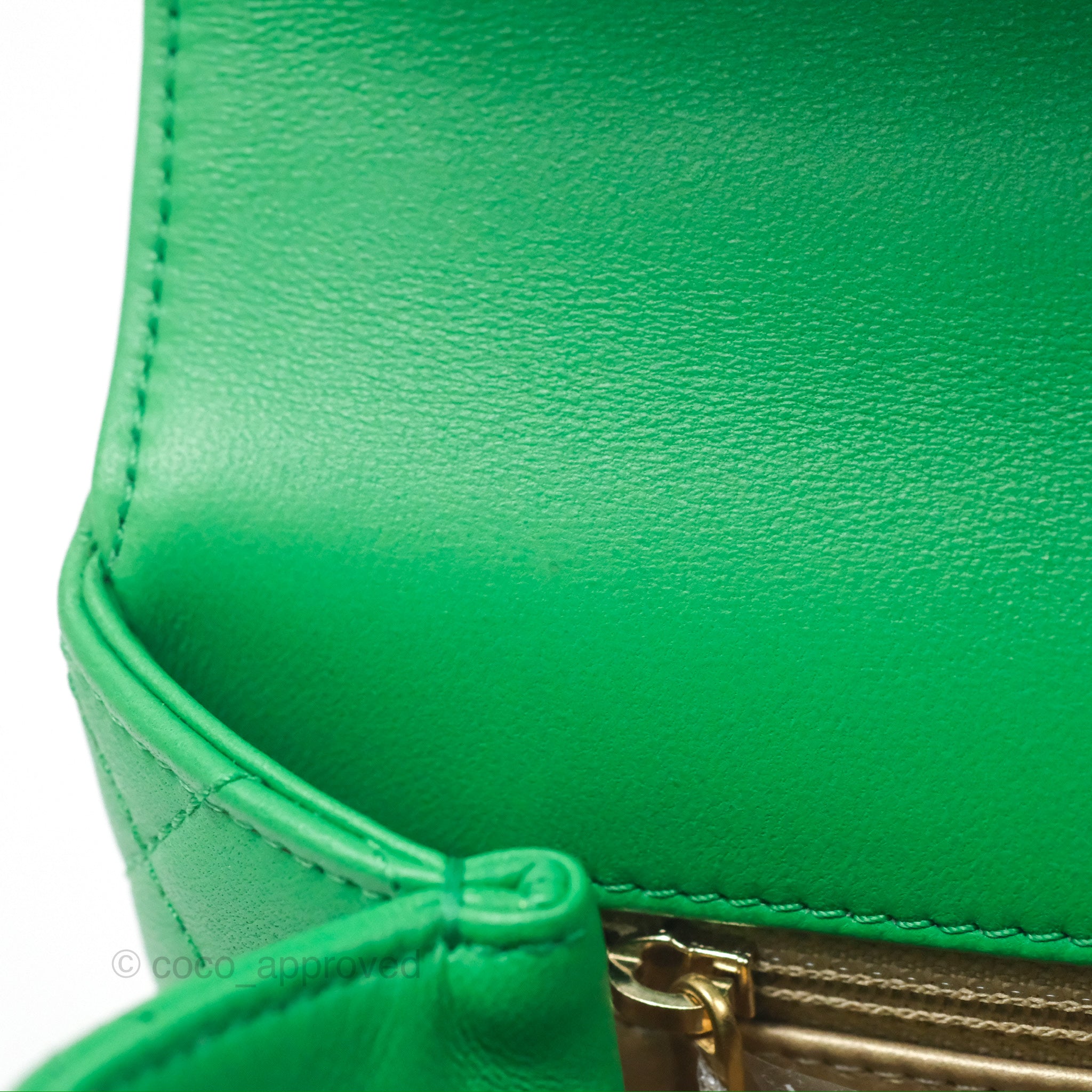 Chanel CC Quilted Flap Bag With Top Handle - Green Calfskin Leather Crossbody Bag with Gold Hardware | Luxury Designer Handbag for Women, Perfect for Date Night & Special Occasions