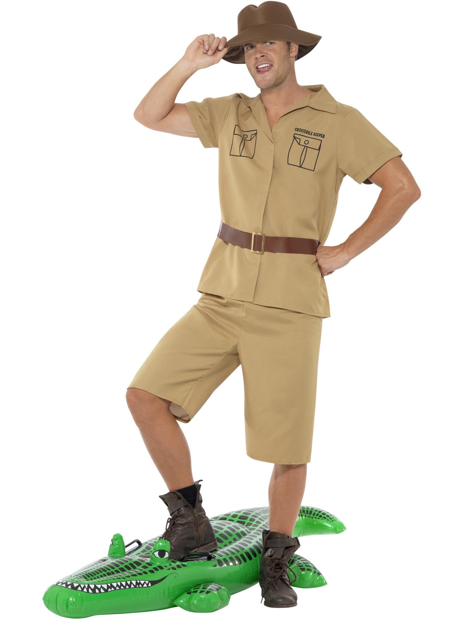 Smiffy's Men's Safari Costume Outfit - Adult Jungle Explorer Halloween Costume for Parties & Adventure Themed Events