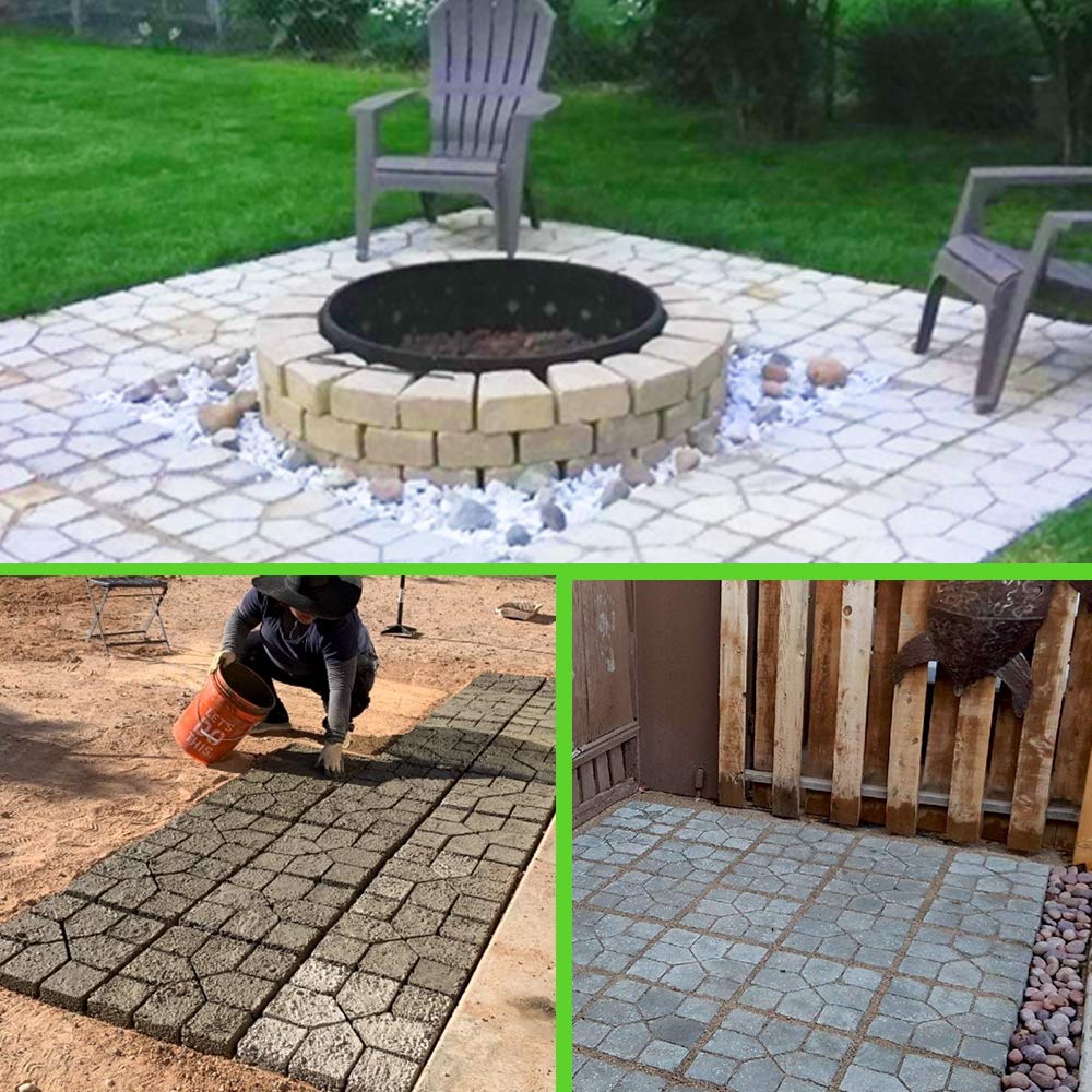 Reusable Concrete Walk Maker Molds for DIY Paving - Cross Square Design for Lawn, Patio, Yard Walkway & Garden Path | Perfect for Outdoor Landscaping Projects