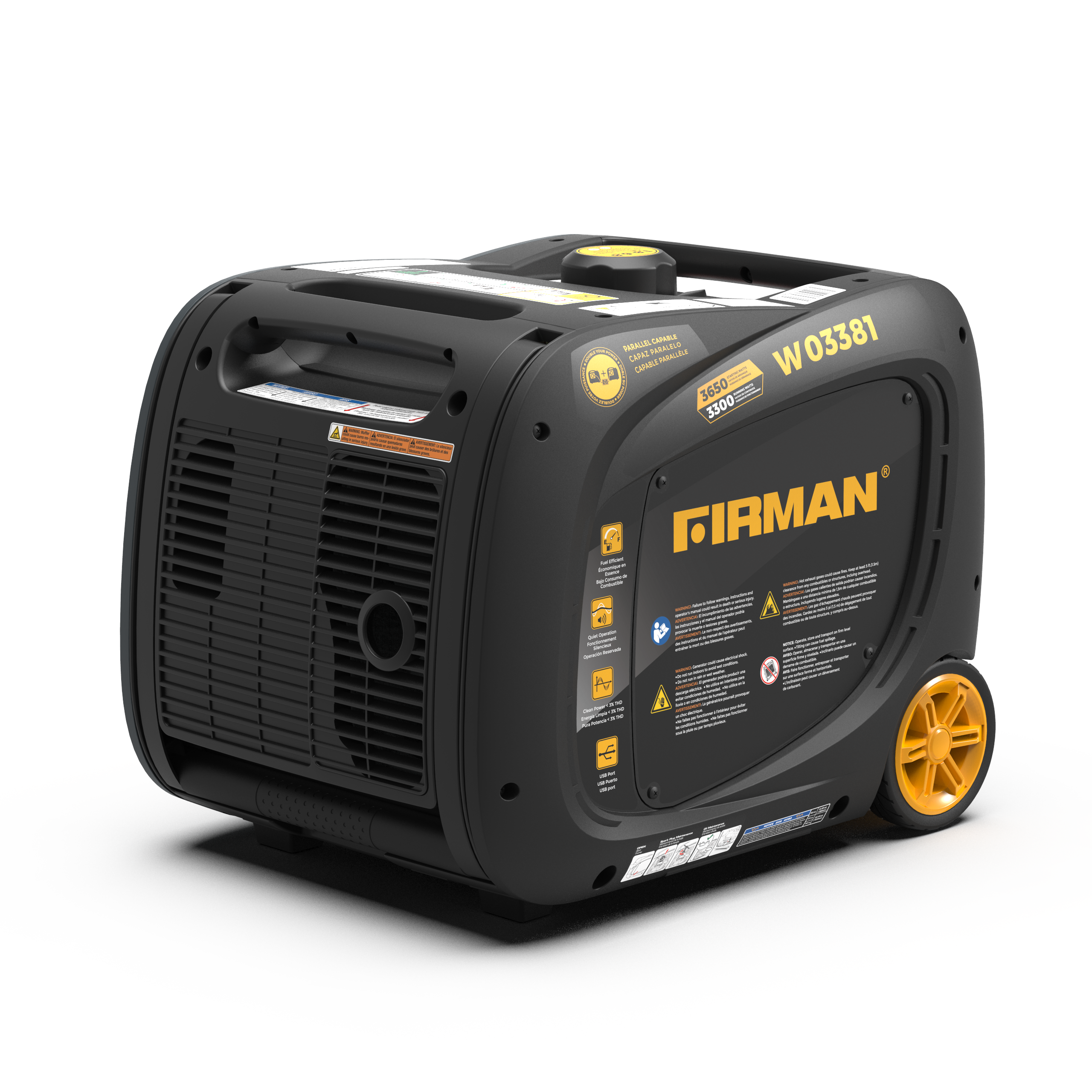 3650W Portable Inverter Generator with Recoil Start - Quiet, Reliable Power for Camping, RV Trips & Emergency Backup
