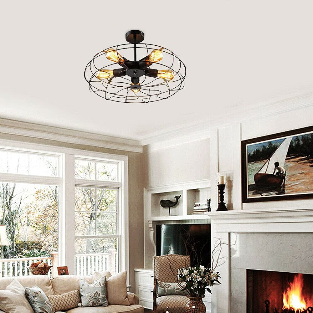 Vintage Industrial Semi Flush Mount Ceiling Light - 18