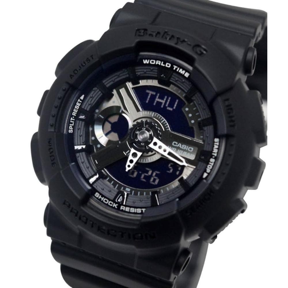 CASIO BABY-G BA-110BC-1ADR Digital Sports Watch for Women & Men - Black Resin Strap, Shock Resistant, Water Resistant - Perfect for Running, Swimming & Outdoor Activities
