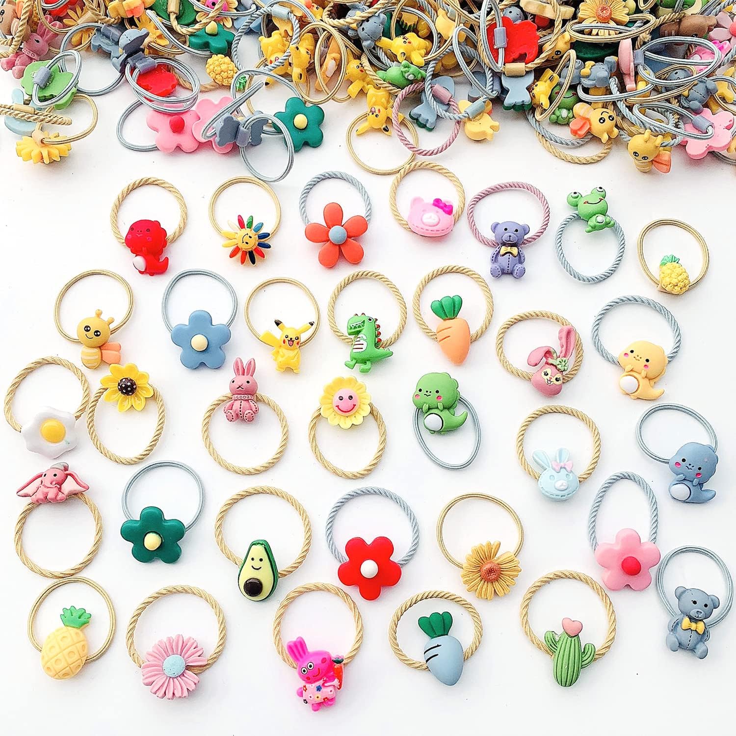 30 Pcs Elastic Hair Ties & Cute Baby Girls Hair Clips Set - Soft Headbands, Ponytail Holders for Toddlers, Cartoon Hair Accessories for Girls (Perfect for School, Playtime & Daily Styling)