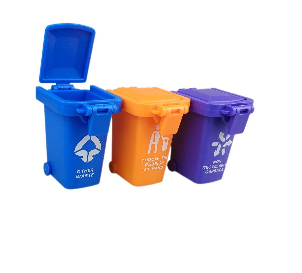 Kids Push Toy Garbage Truck - Fun & Educational Trash Can Toy Vehicles for Toddlers - Perfect for Pretend Play & Learning Recycling at Home or School