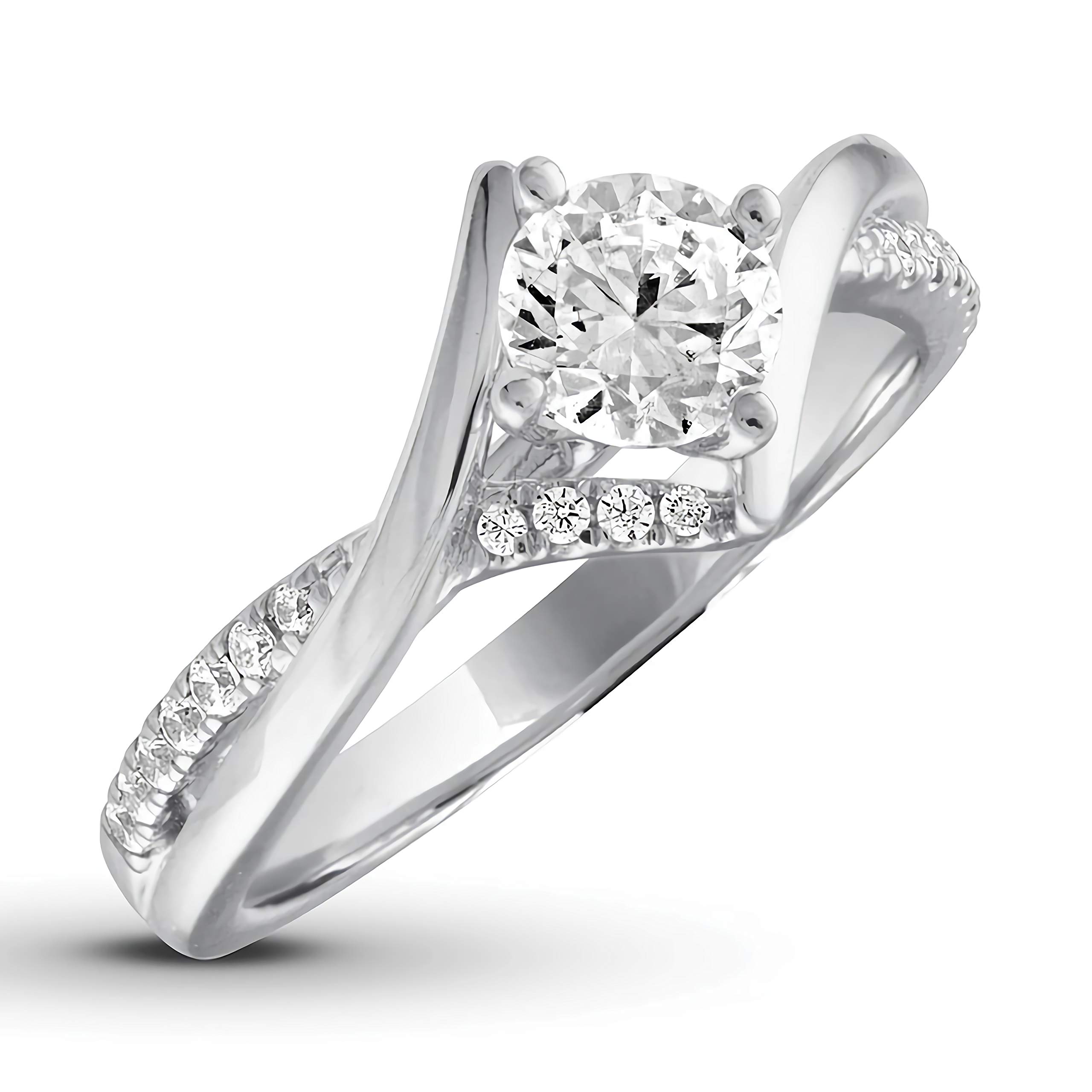 1 Carat Round Moissanite Engagement Ring for Women - 10K/14K/18K White Gold Wedding Band, Anniversary Gift, Promise Ring (Perfect for Proposals, Bridal Jewelry & Special Occasions)