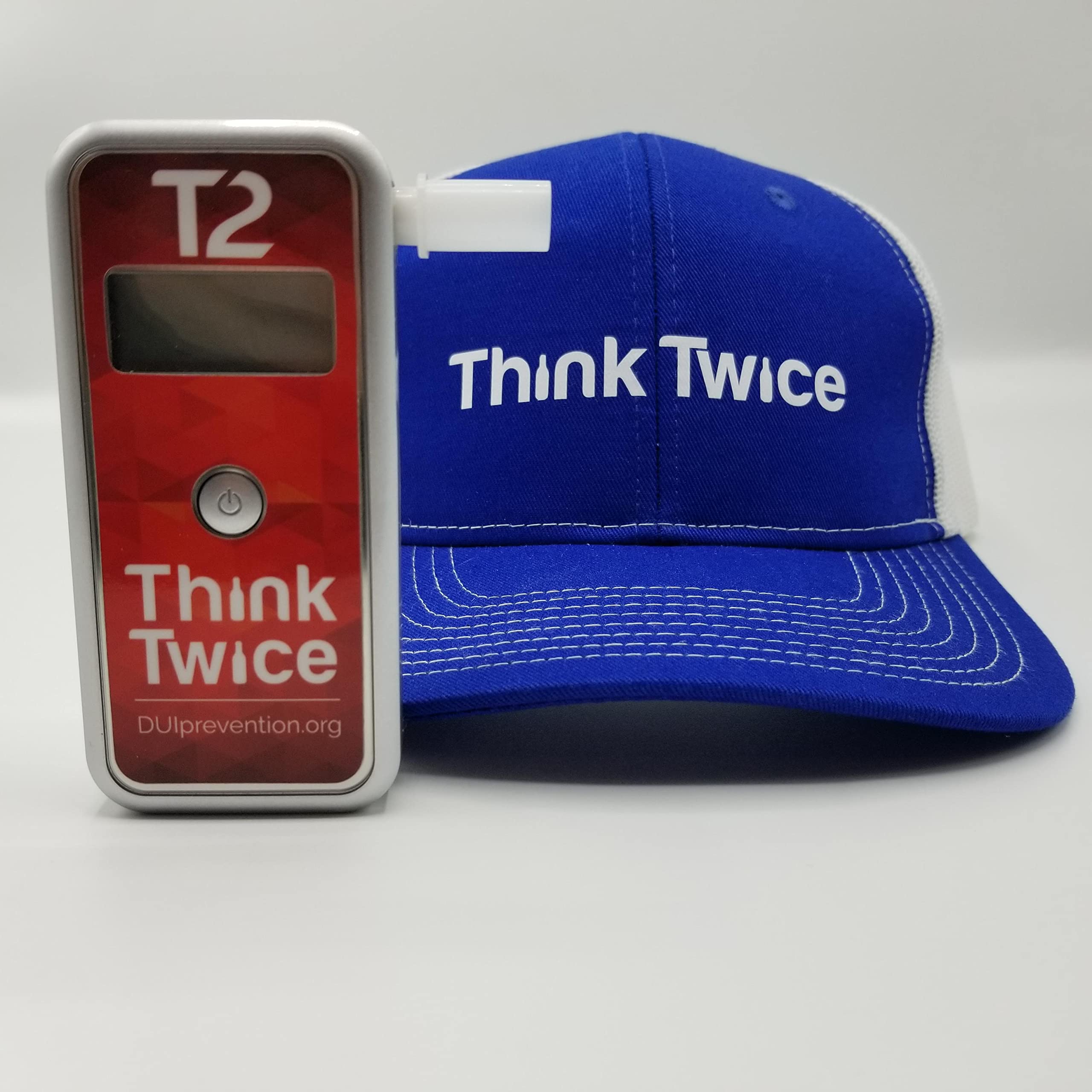 AlcoMate Premium AL7000 Professional Breathalyzer with Prism Technology - Accurate Alcohol Tester for Personal & Workplace Safety - Includes Think Twice Trucker Cap (Blue/White) - Perfect for Drivers, Law Enforcement & Alcohol Awareness Programs