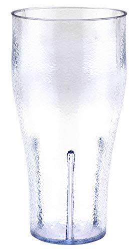 BPA-Free 24oz Clear Plastic Tumblers - Set of 12 Bell-Shaped Soda Float Cups with Textured Design for Parties, BBQs, and Summer Beverages