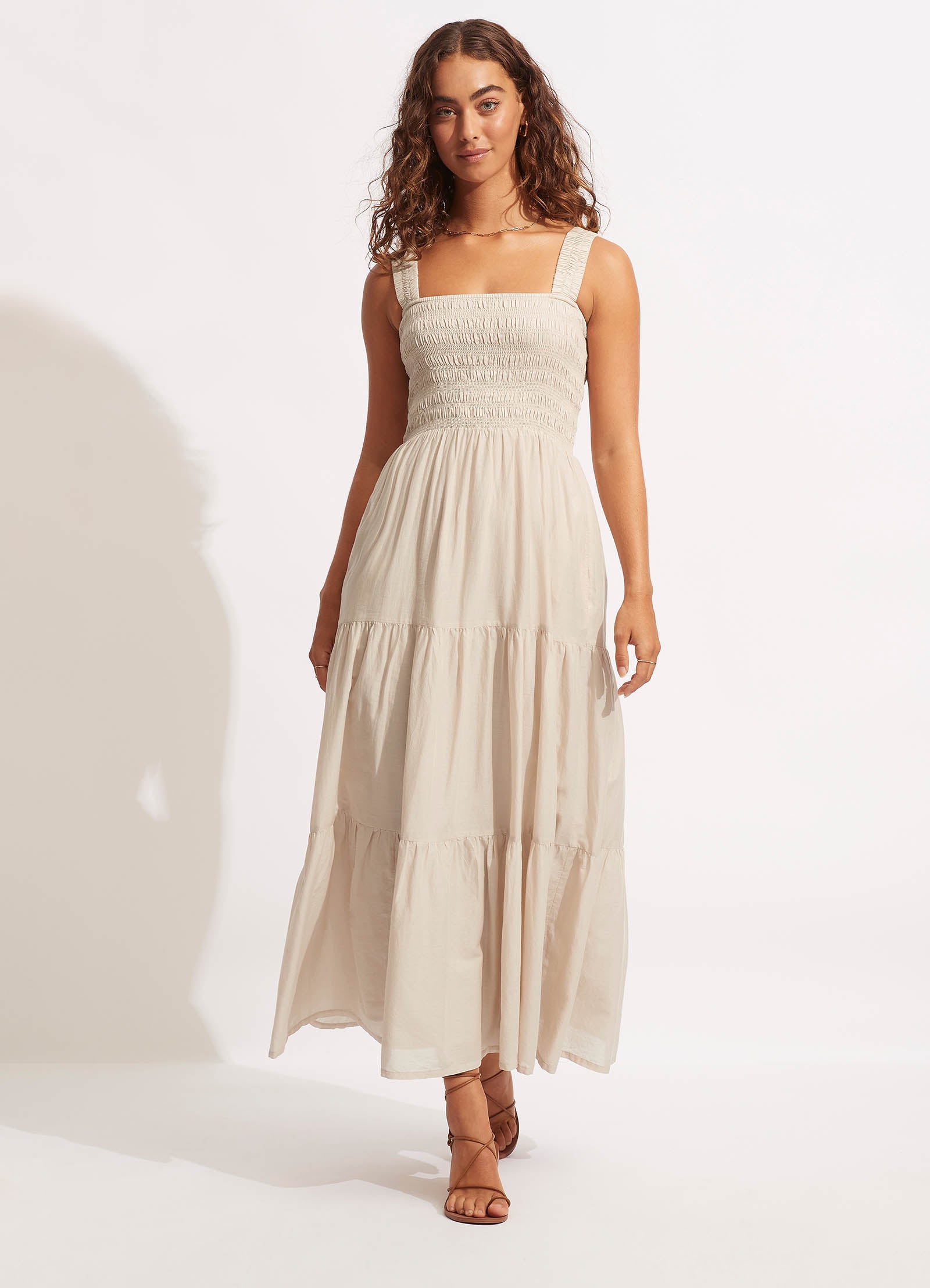 Faithful Midi Dress - Natural Cotton Flowy Boho Summer Dress for Women | Perfect for Beach Vacations, Date Nights & Casual Outings