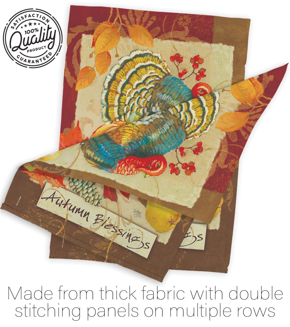 Fall Harvest Decor Kit - Turkey Blessings House & Garden Flags for Autumn Decorating