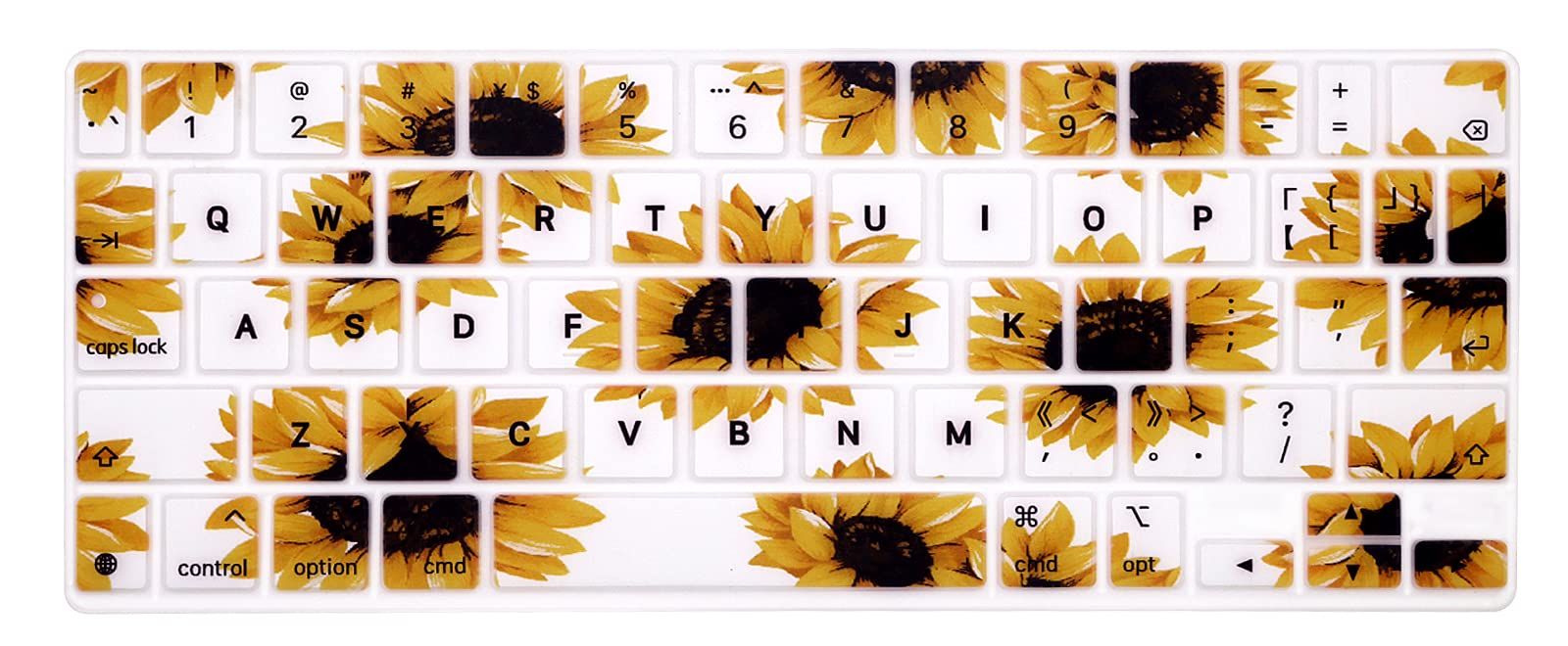 MMDW Silicone Keyboard Cover for iPad Pro 11 (2020) - Sun Flower Design for Work & Travel