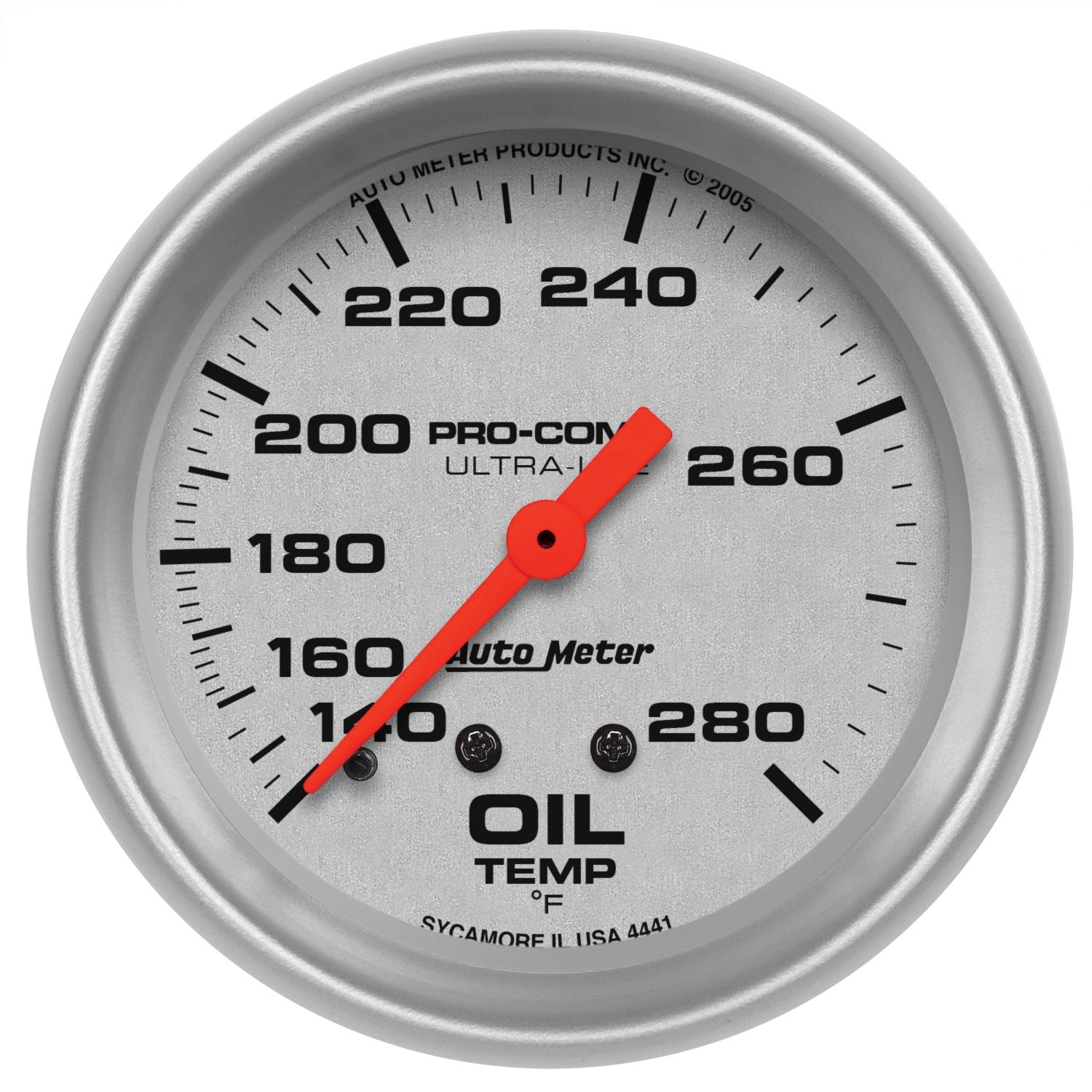 Auto Meter 4441 Ultra-Lite Mechanical Oil Temperature Gauge - Accurate Engine Oil Temp Monitor for Cars, Trucks & Motorcycles - Perfect for Racing, Off-Road & Performance Tuning