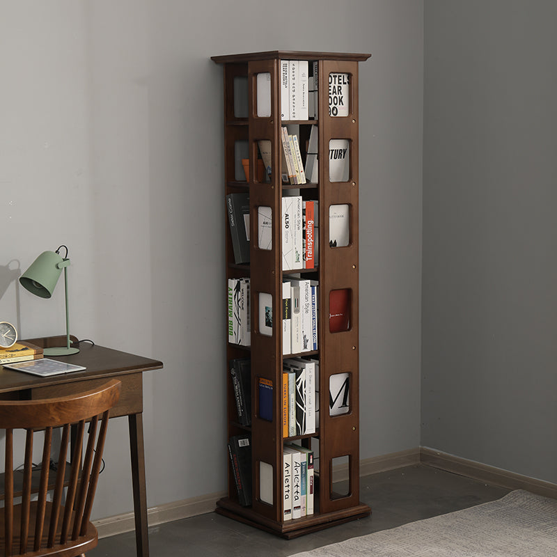 JOSEPH 360 Degree Rotating Bookshelf - Solid Wood Bookcase with Swivel Base for Living Room, Office & Study | Space-Saving Home Organization Furniture