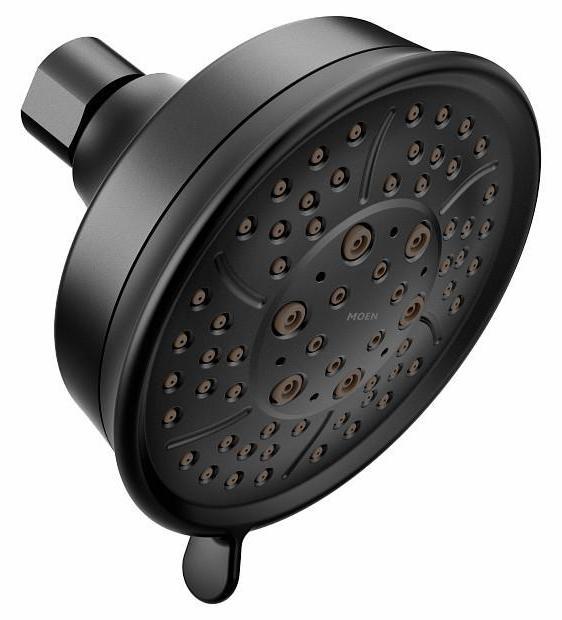 Moen 3638EPBL 4-Function Eco Performance Shower Head in Matte Black - Water Saving, High Pressure Showerhead for Bathroom & Spa Experience