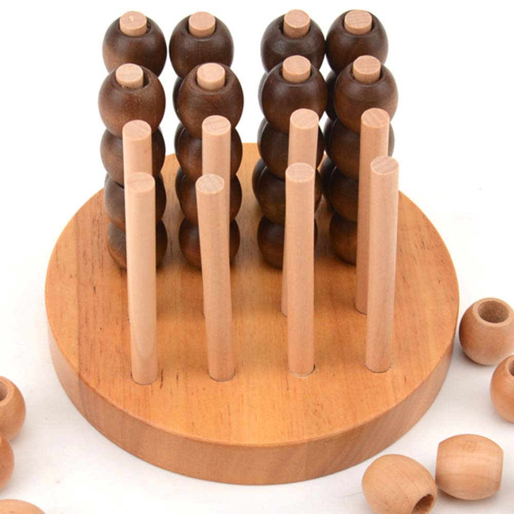 Wooden 3D Connect Four Chess Game - Educational Toy for Kids & Adults | STEM Learning, Spatial Thinking Development | Fun Family Board Game for Parties & Classroom Activities