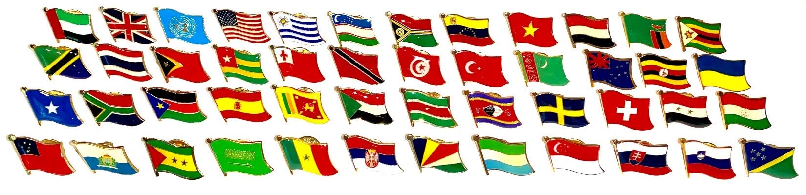 United Nations World Flag Pin Badge Set - 193 Country Flags Collection, UN Member States Lapel Pins for Collectors, Diplomats & Travel Enthusiasts - Perfect for Gifts, Conferences & International Events