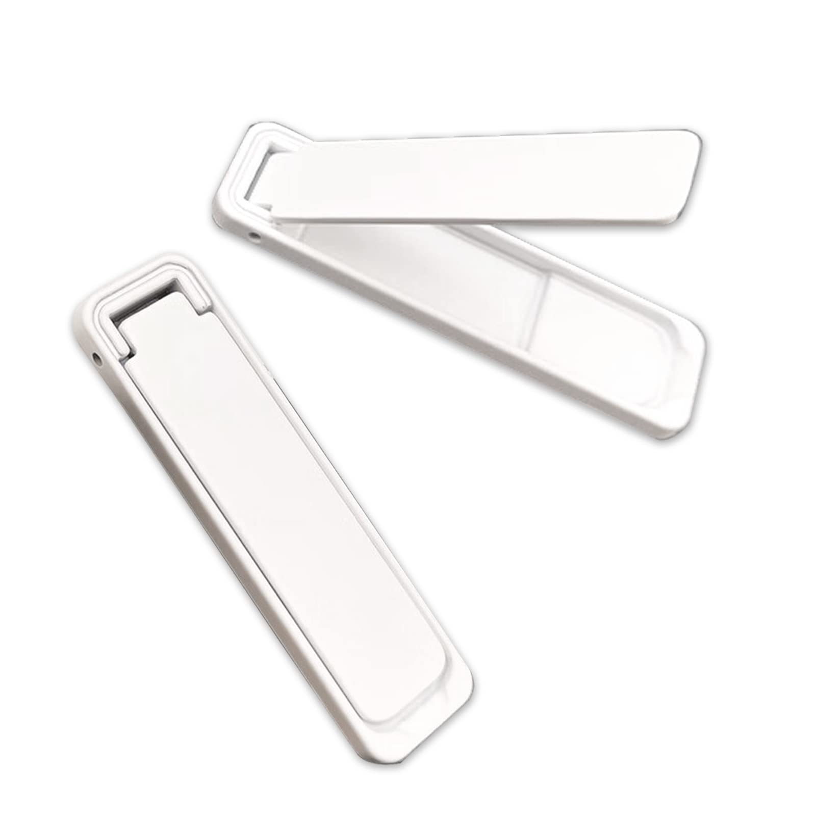 2 Pack Mini Phone Kickstand - White Baking Paint Folding Invisible Metal Phone Stand Holder for Desk | Portable Cell Phone Stand for Watching Videos, Gaming & Video Calls