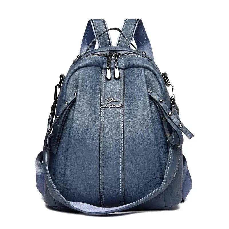 Premium Genuine Leather Women's Backpack Purse - Fashionable & Durable Handbag for Work, Travel & Daily Use