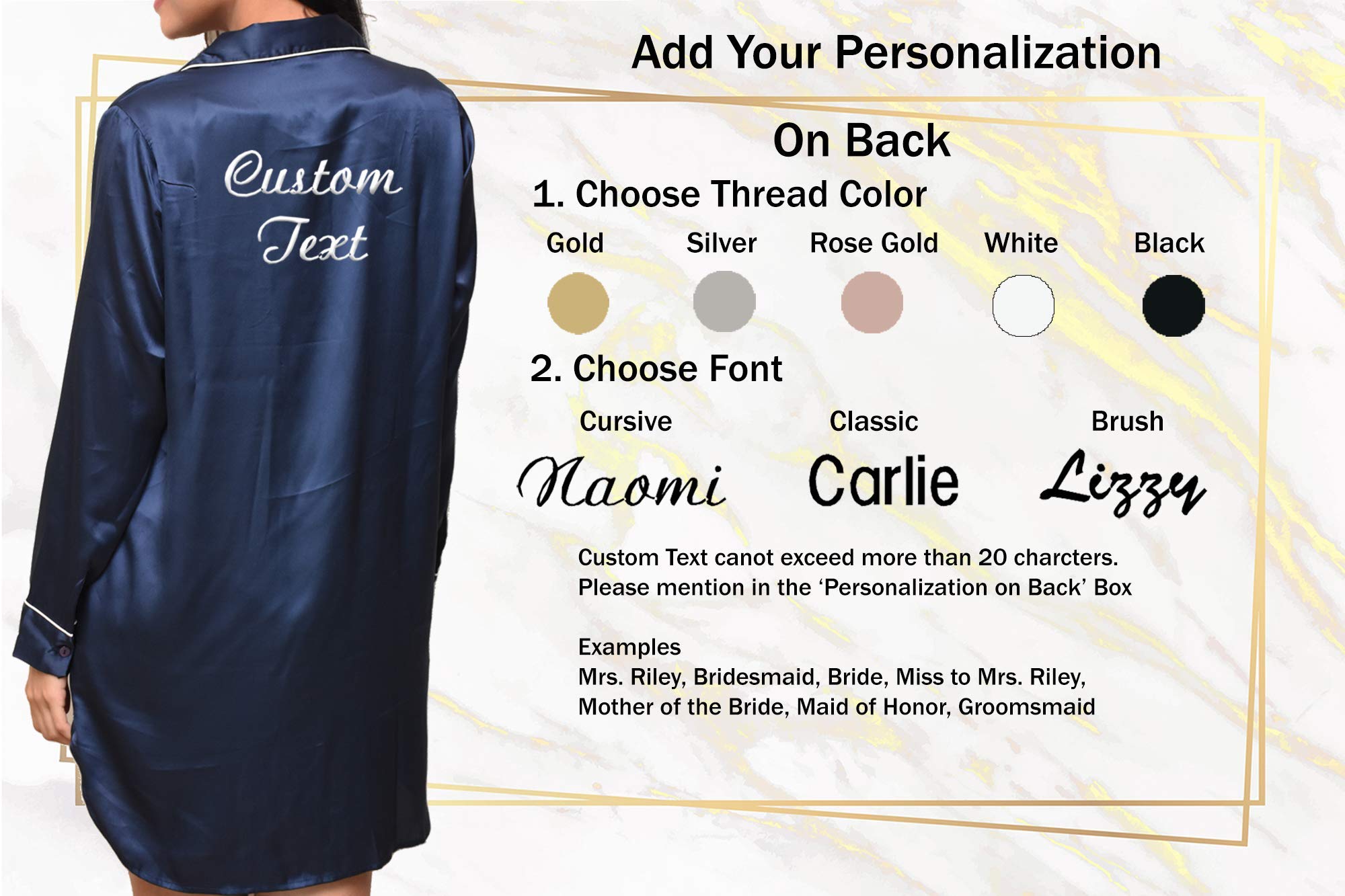 Customized Satin Sleep Shirts for Women - Bridesmaid & Bridal Party Gifts (XS-3XL) - Perfect for Bachelorette Parties, Wedding Showers & Cozy Nights