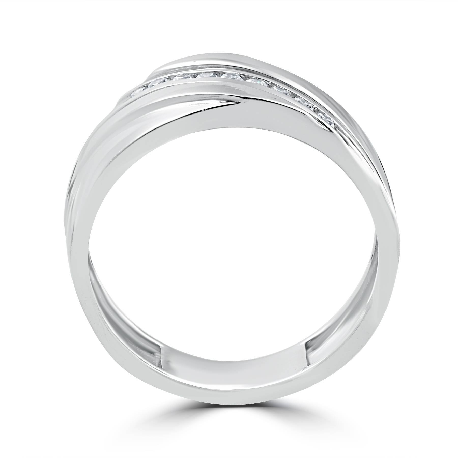 1/6CT Men's Diamond Ring - 10K White Gold Wedding Band for Engagement, Anniversary & Special Occasions