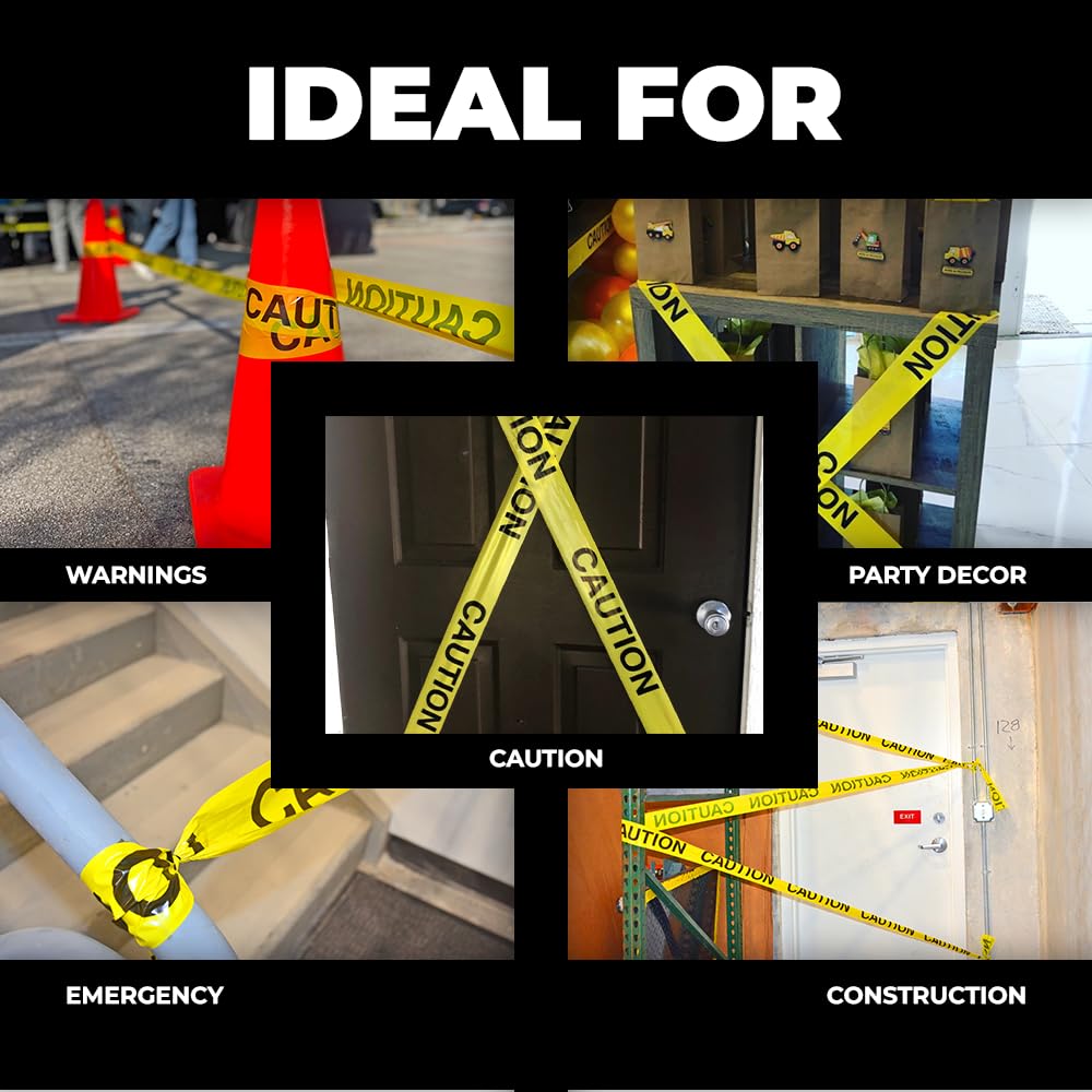 WOD BRC-BWLB High Visibility Barricade Caution Tape - 6 Inch x 1000 Feet, Bright Blue with Bold Black 'CAUTION BURIED WATER LINE BELOW' Text - Heavy Duty Non-Adhesive Safety Tape for Construction Sites, Utility Work & Hazard Marking