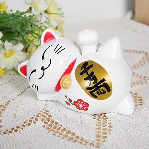 Solar Powered Lucky Cat Waving Arm - Fortune Beckoning Cat Car Decor for Good Luck & Wealth - Perfect for Dashboard, Office Desk & Home Decor
