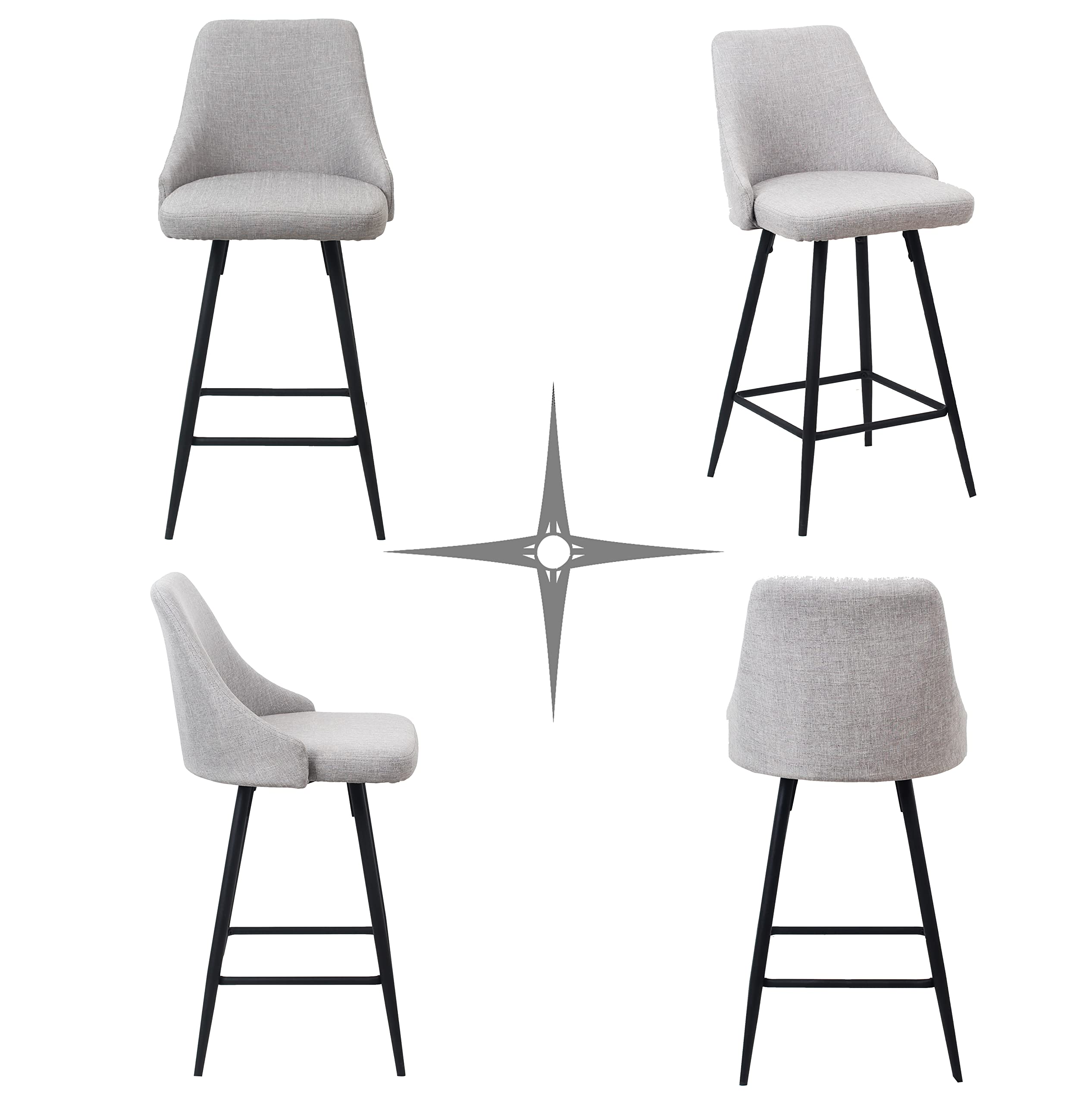BTEXPERT Set of 4 Premium Upholstered Bar Stools - 25