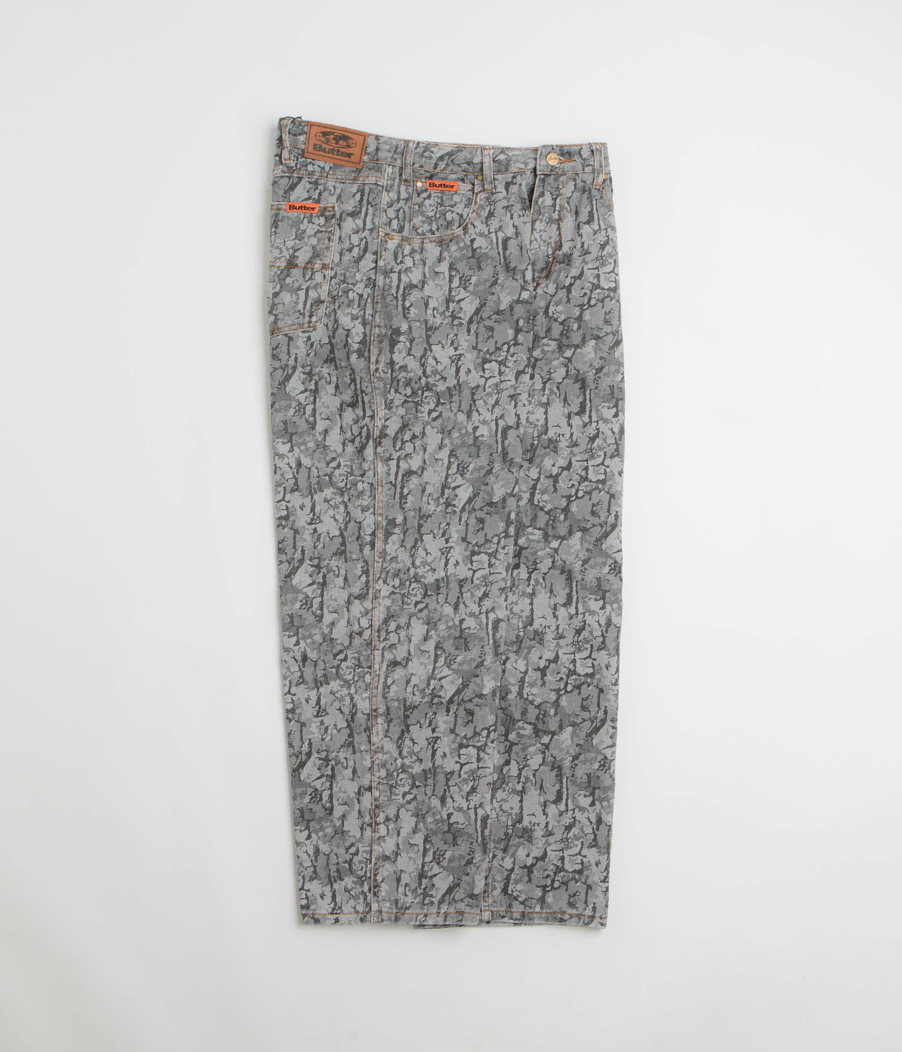 Butter Goods Bark Camo Jeans for Men - Black Camouflage Denim Pants | Streetwear Fashion, Urban Style, Casual Wear for Daily Outfits and Night Out