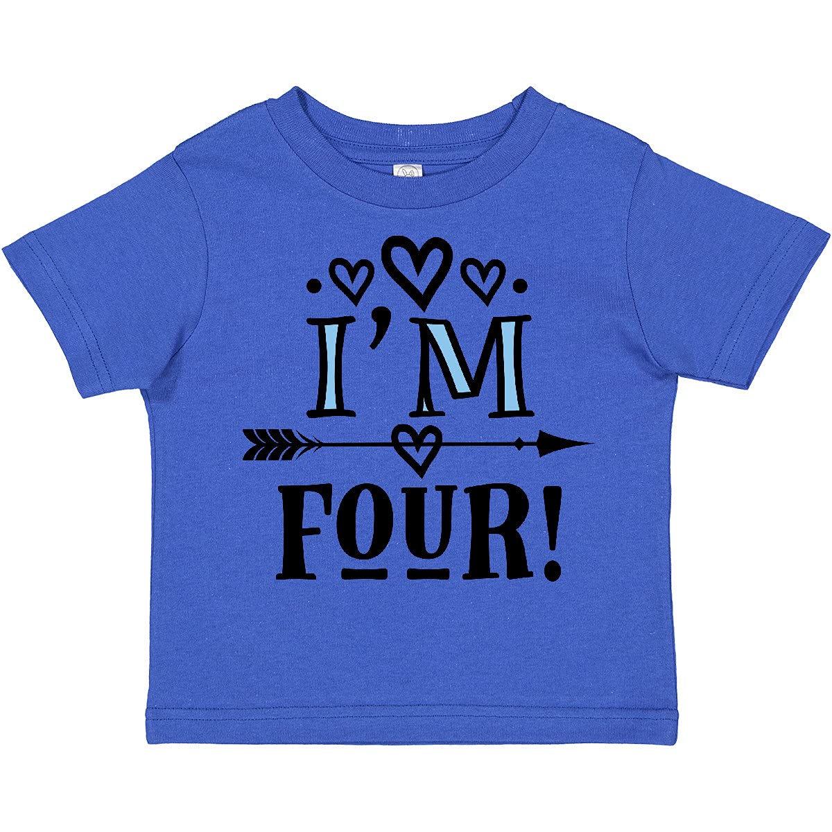 Inktastic 4th Birthday Arrow Toddler T-Shirt - Cute 4 Year Old Boy Girl Kids Top for Birthday Parties & Celebrations