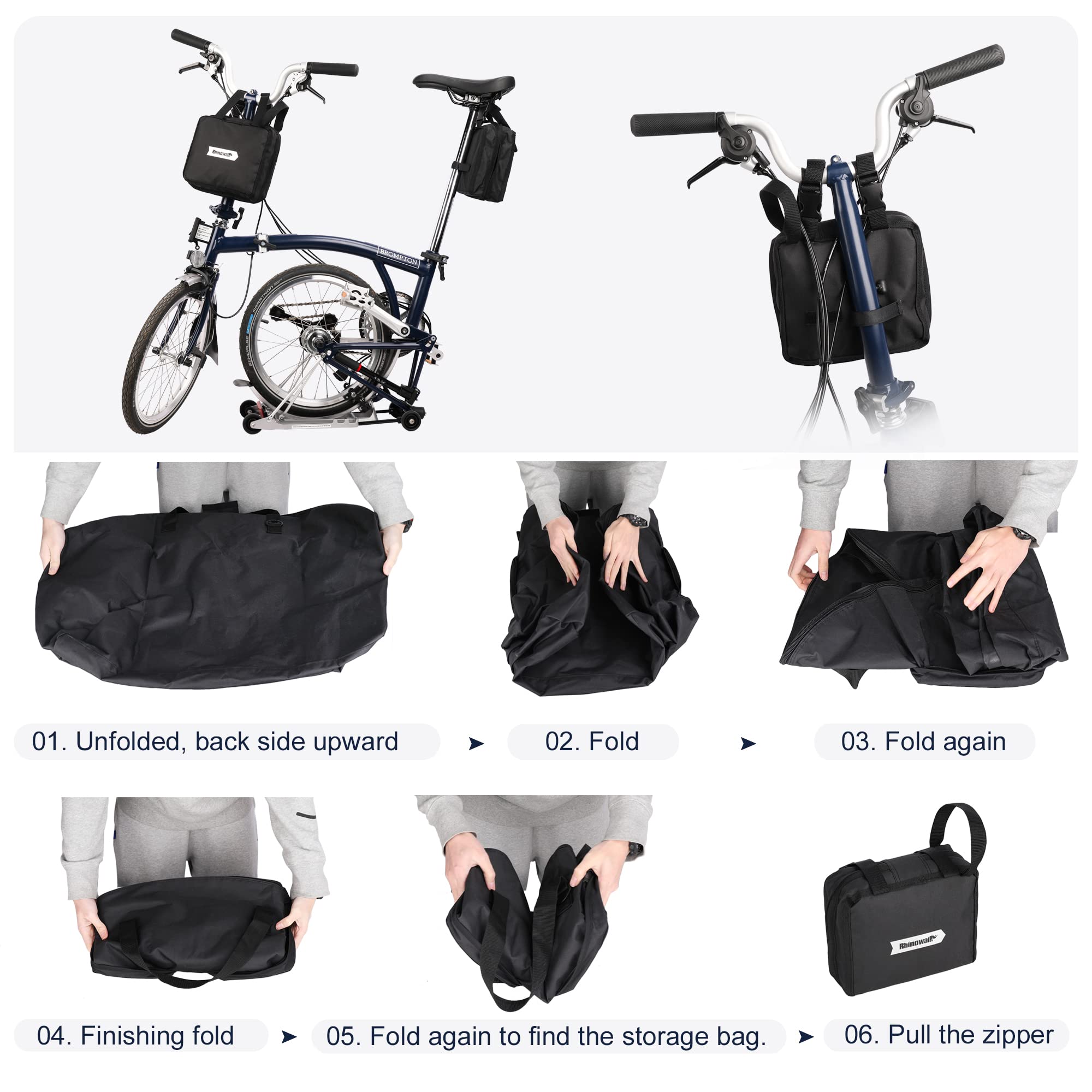 Portable Folding Bike Bag for 14-20 Inch Bicycles - Lightweight Travel Case for Brompton & Compact Bikes - Perfect for Car, Train, and Airplane Transport | Ideal for Commuting, Urban Travel & Cycling Adventures