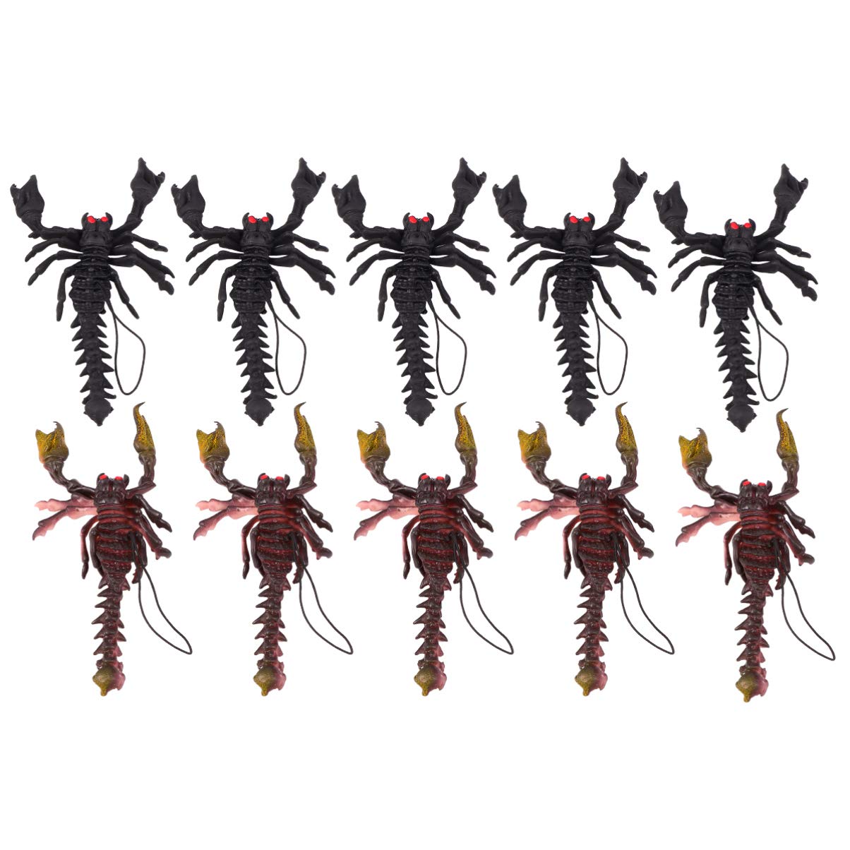 PRETYZOOM 10Pcs Realistic Plastic Fake Bugs - Scorpion, Insects Prank Toys for Halloween Party Decorations & Practical Jokes - Great for Party Supplies, Gag Gifts, and Scare Pranks