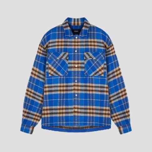 REPRESENT Heavyweight Initial Flannel Shirt for Men - Soft Plaid Button Down Shirt with Custom Letter | Casual Winter Wear & Outdoor Activities